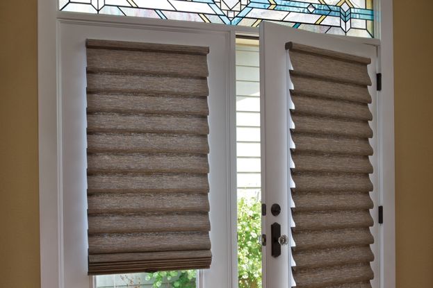 Window Treatments for French Doors: Vignette® Modern Roman Shades